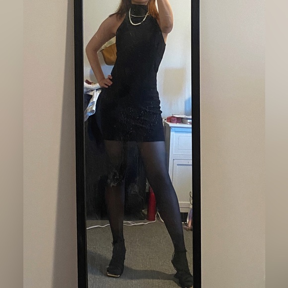 Reformation halter mock neck knit bodycon dress - Picture 3 of 7